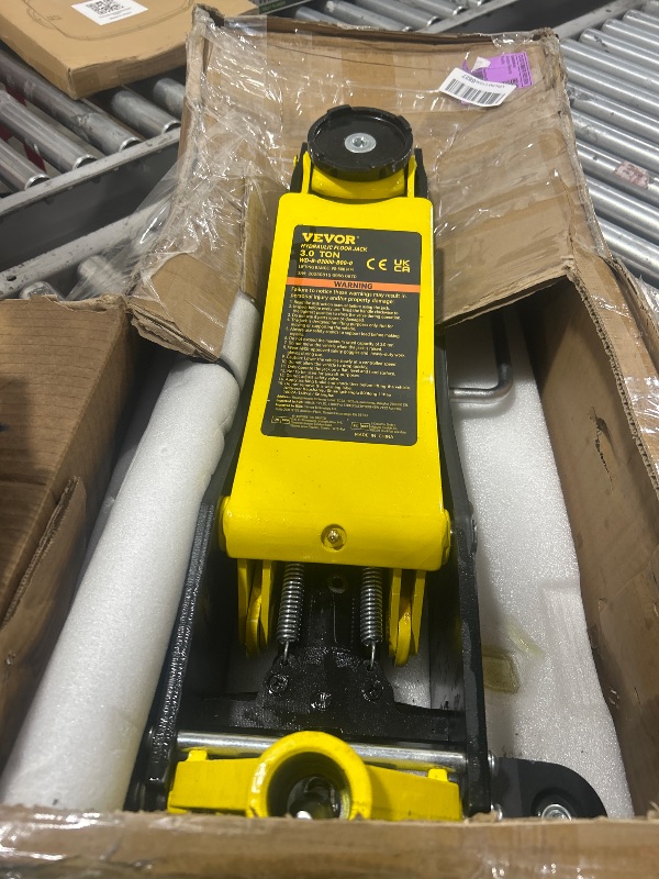 Photo 1 of VEVOR 3 Ton Low Profile , Aluminum and Steel Racing Floor Jack with Dual Pistons Quick Lift Pump for Sport Utility Vehicle, Lifting Range 3-6/11"-19-11/16", yellow,black