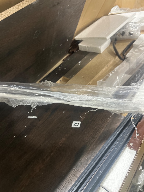 Photo 1 of Sauder Carson Forge Vintage Rustic Computer Desk for Home Office with Drawers, in Coffee Oak