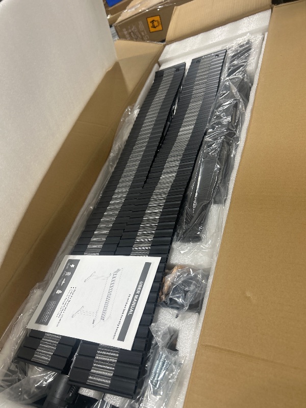 Photo 1 of JOY worker Height Adjustable Electric Standing Desk with Storage Shelves, 48 Inch Table with Built-in Monitor Stand, Sit Stand Desk with 2 Hooks for Home Office, Grey Desktop & Black Frame