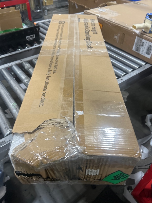 Photo 1 of JOY worker Height Adjustable Electric Standing Desk with Storage Shelves, 48 Inch Table with Built-in Monitor Stand, Sit Stand Desk with 2 Hooks for Home Office, Grey Desktop & Black Frame