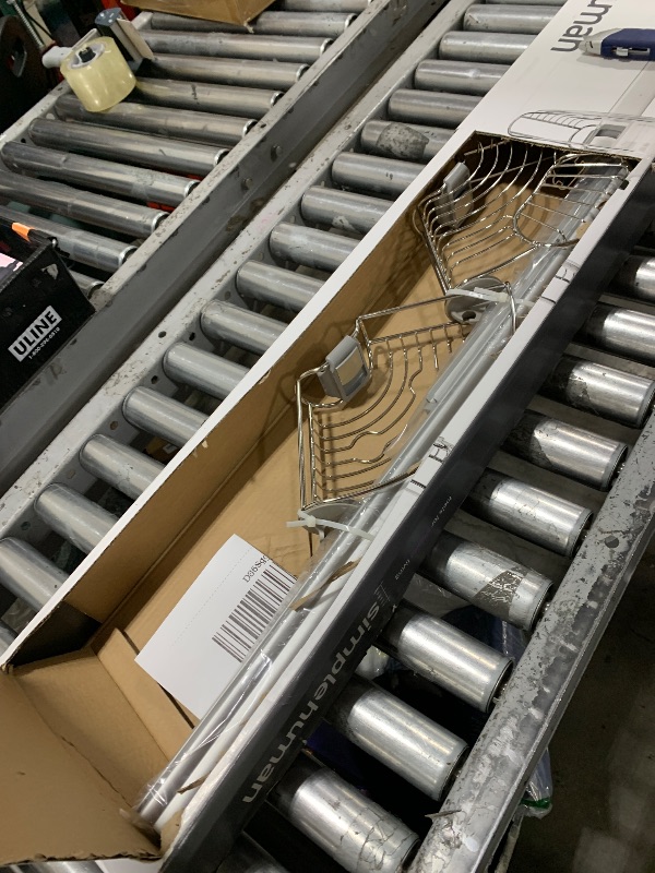 Photo 1 of simplehuman 8' Tension Pole Shower Caddy, Stainless Steel and Anodized Aluminum