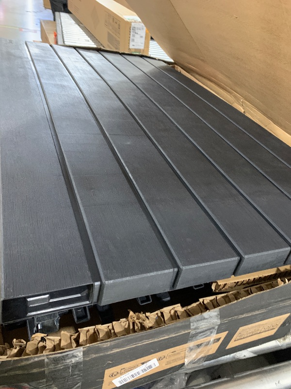 Photo 1 of Keter Signature Collection XXL 230 Gallon Resin Deck Box Organization and Storage Box for Patio Outdoor Cushions, Throw Pillows, Garden Tools and Pool Supplies, Pine