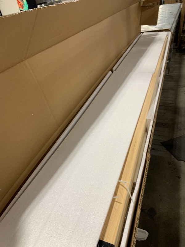 Photo 1 of Merax King Size Bamboo Platform Bed, Mid-Century Modern Bed Frame with Wood Slat Support, No Box Spring Needed, Easy Tool-Free Assembly, Brown