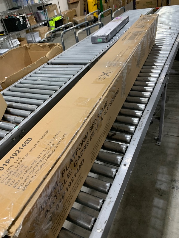 Photo 1 of Merax King Size Bamboo Platform Bed, Mid-Century Modern Bed Frame with Wood Slat Support, No Box Spring Needed, Easy Tool-Free Assembly, Brown