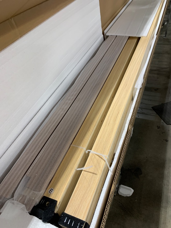 Photo 1 of Merax King Size Bamboo Platform Bed, Mid-Century Modern Bed Frame with Wood Slat Support, No Box Spring Needed, Easy Tool-Free Assembly, Brown