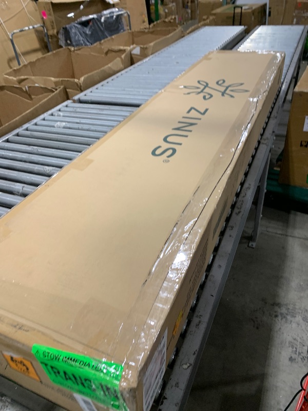 Photo 1 of Zinus Allen Mid Century Wood Platform Bed Frame, Solid Wood Foundation, Wood Slat Support, No Box Spring Needed, Easy Assembly, Queen