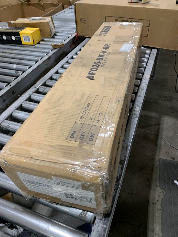 Photo 1 of Rolanstar Bed Frame King Size with USB Charging Station, LED Bed Frame with Wood Storage Headboard, Black Metal Platform Bed with Under Bed Storage, No Box Spring Needed, Noise Free