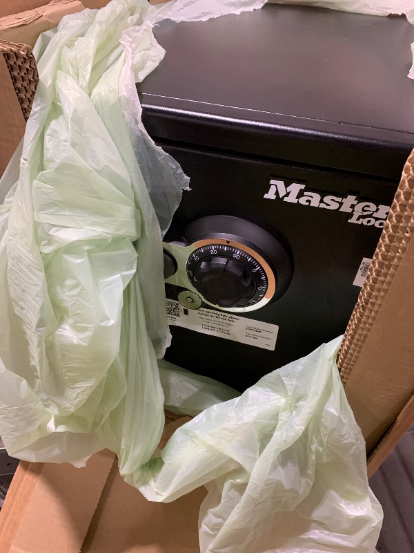 Photo 1 of Master Lock Black Premium Fireproof and Waterproof Safe with Combination Dial, 1.23 cu-ft, STW123DUB