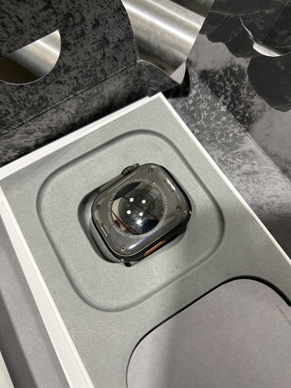 Photo 1 of Apple Watch Ultra 2 [GPS + Cellular 49mm] Smartwatch, Sport Watch with Black Titanium Case with Dark Green Alpine Loop - M. Fitness Tracker, Precision GPS, Action Button, Carbon Neutral