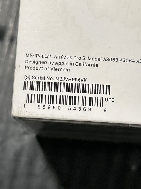 Photo 1 of Apple AirPods Pro 3 Wireless Earbuds, Active Noise Cancellation, Live Translation, Heart Rate Sensing, Hearing Aid Feature, Bluetooth Headphones, Spatial Audio, High-Fidelity Sound, USB-C Charging