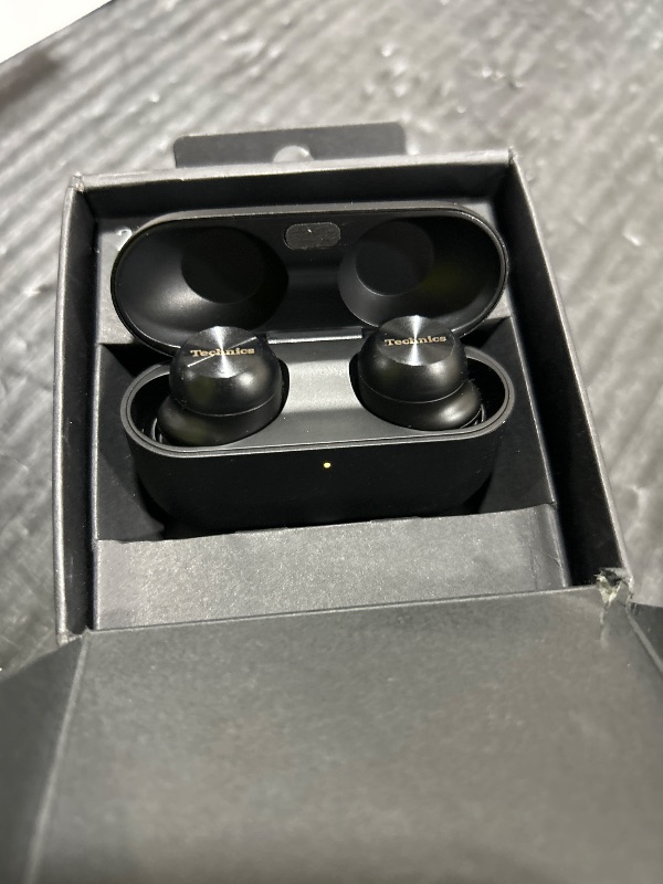Photo 1 of Technics Reference Class Hi-Fi Wireless Earbuds, Dolby Atmos, Head Tracking, Adaptive Noise Cancelling, 3 Device Multipoint, 10-hr Battery, Wireless Charging, in Ear Headphones - EAH-AZ100-K (Black)