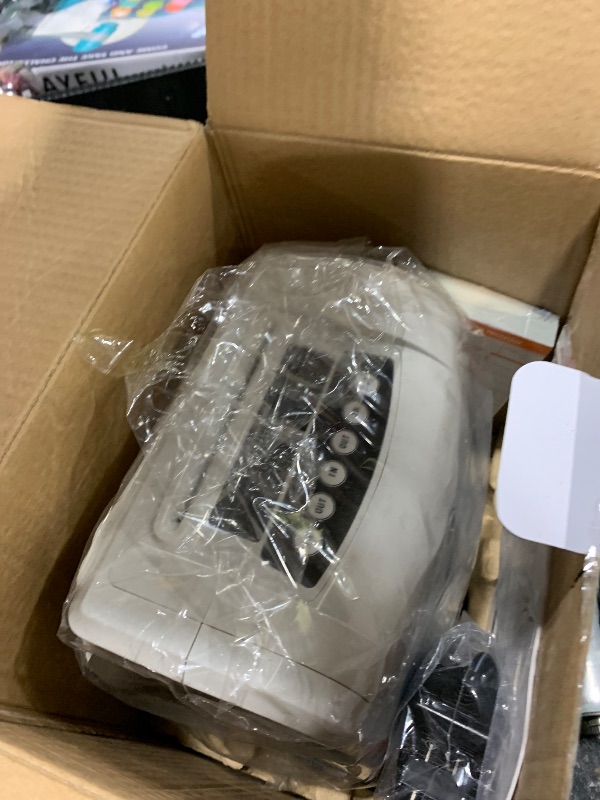 Photo 1 of Employee Time Clocks for Small Business, Auto-Align Time Clock Punch Machine with 50-Piece Time Cards, Two Security Keys, and One Ink Ribbon Cartridge