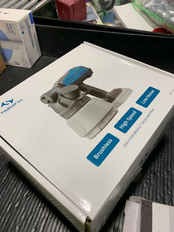 Photo 1 of Tilswall Brushless Cordless Paint Sprayer Compatible with Dewalt 20V Battery (Battery Not Included), Easy Side-Fill, 1300ml Container, Electric HVLP Spray Paint Gun for House Painting, Furniture