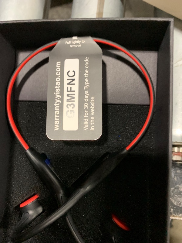 Photo 1 of Yistao Bone Conduction Headphones, Open Ear Headphones Wireless Earphones, 32GB MP3, 8 Hours Playtime, Bluetooth 5.3, IP68 Waterproof Earphones for Running and Fitness Workout - Red