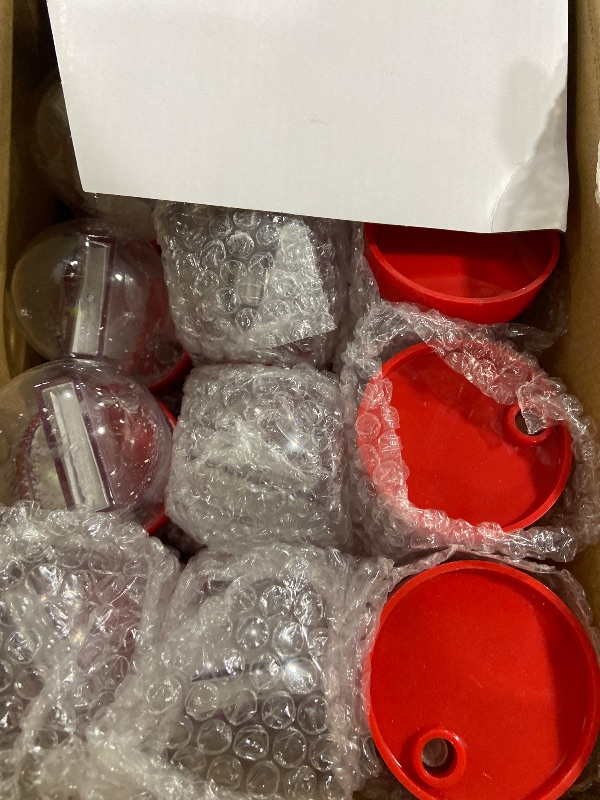 Photo 1 of Barydat 24 Pcs Christmas Photo Snow Globe Christmas Color Snow Globe Kits Plastic Picture Activities Decoration DIY Festive Winter Holiday Craft Ornament (Red)