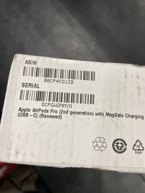 Photo 1 of Apple AirPods Pro (2nd generation) with MagSafe Charging Case (USB-C) (Renewed)