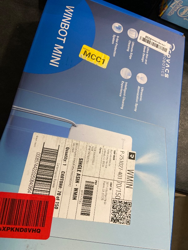 Photo 1 of ECOVACS WINBOT Mini Window Cleaning Robot - Compact Design, Dual Nozzles with Ultrasonic Spray, 9-Stage Protection System, Intelligent Path Planning, 3 Cleaning Modes, Anti-Slipping System