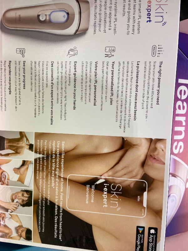 Photo 1 of Braun Smart IPL, Skin i·Expert Pro 7: at Home Laser Hair Removal for Women and Men, Permanent Visible Hair Reduction, with Free App, Vanity Case, Venus Razor, 2 Smart Heads, Facial Trimmer, IPL7219
