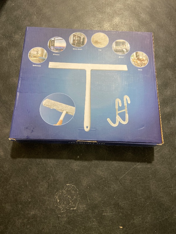 Photo 1 of 12 Inch Silicone Shower Squeegee for Glass Doors with Hook – Streak-Free Window Cleaner for Bathroom, Mirror, Tile & Car, No Scratch Squeegee with Metal Core