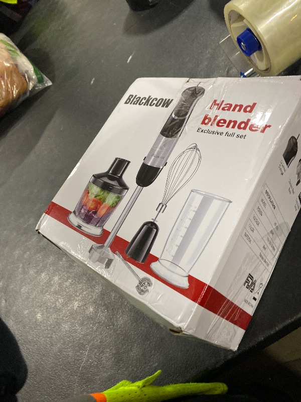 Photo 1 of Immersion Blender Handheld for Kitchen,Emulsion Blender Handheld,12 Speed Electric Hand Mixer with BPA Free Attachments:Chopper Bowl,Whisk,Milk Frother,Measuring Cup