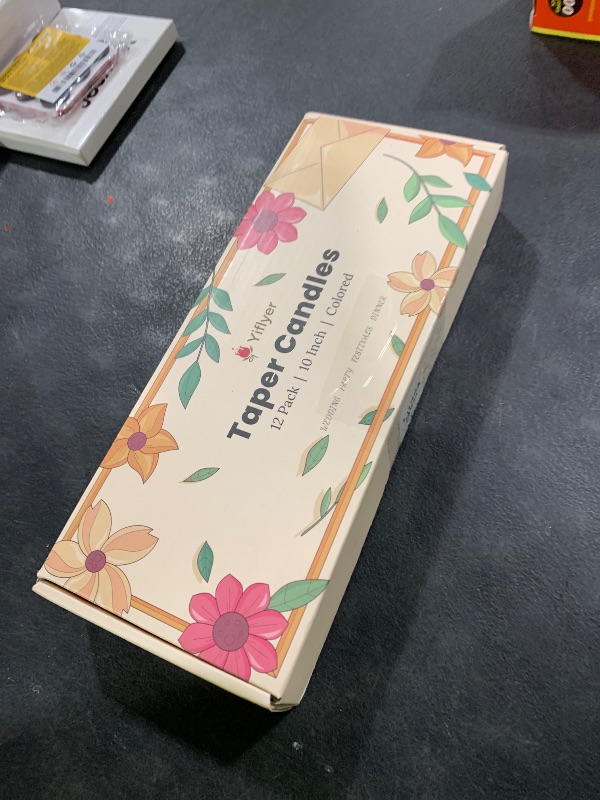 Photo 1 of 10 Inch Colored Taper Candles for Religious and Spiritual Settings, 12 Pack Unscented Candlesticks for Holiday, Seasonal Celebration and Home Decoration