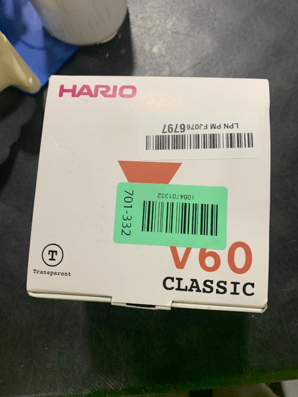 Photo 1 of **TEXTURED** Hario V60 Plastic Coffee Dripper, Size 02, Clear