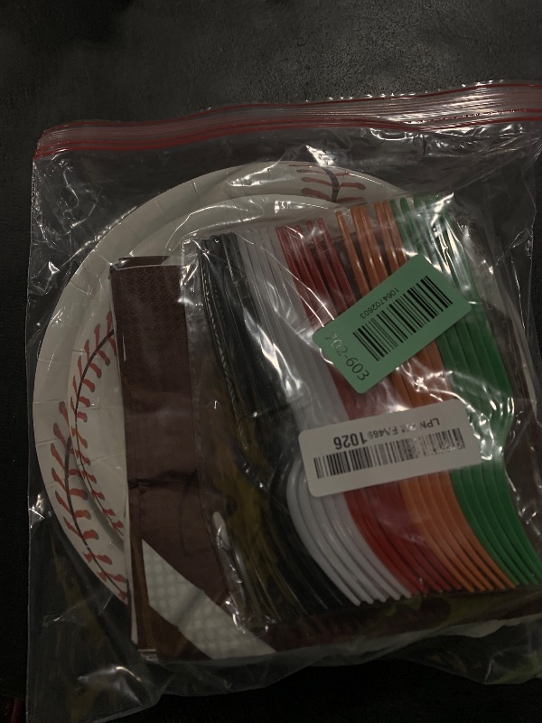 Photo 1 of 100 Pcs Sports Birthday Party Decorations Sports Themed Plates and Napkins Basketball Football Soccer Baseball Rugby Disposable Dessert Tableware Set for Boy Birthday Party Supplies Favors