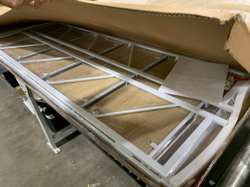 Photo 1 of JSB No Assembly Folding Bookshelf, 5 Tier Industrial Metal Book Shelf for Storage, Vintage Wood Foldable Bookcase for Living Room, Bedroom, Office Organization Shelves