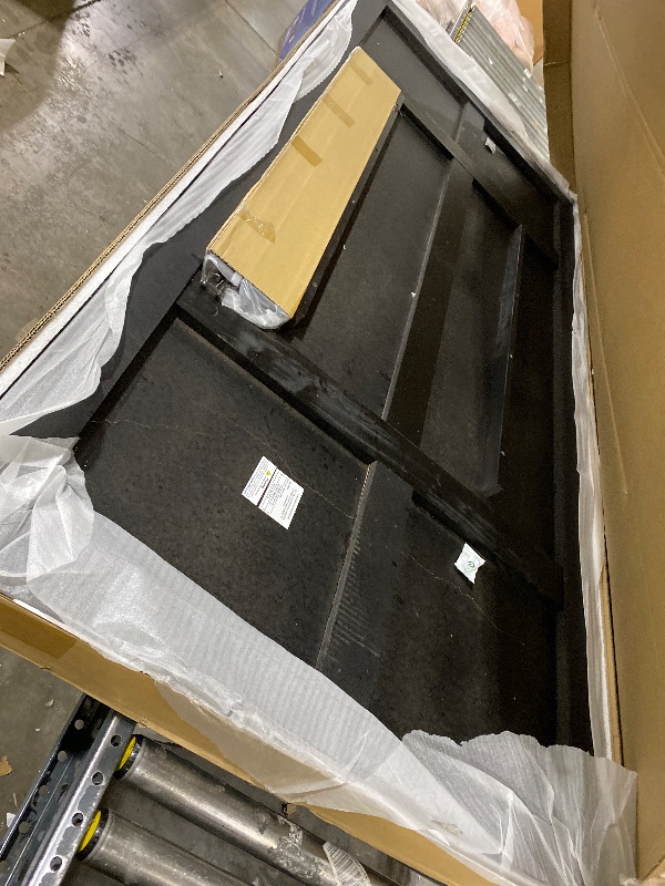 Photo 1 of Benjara Wooden Rectangular Dining Table With Double Pedestal And Trestle Base, Black