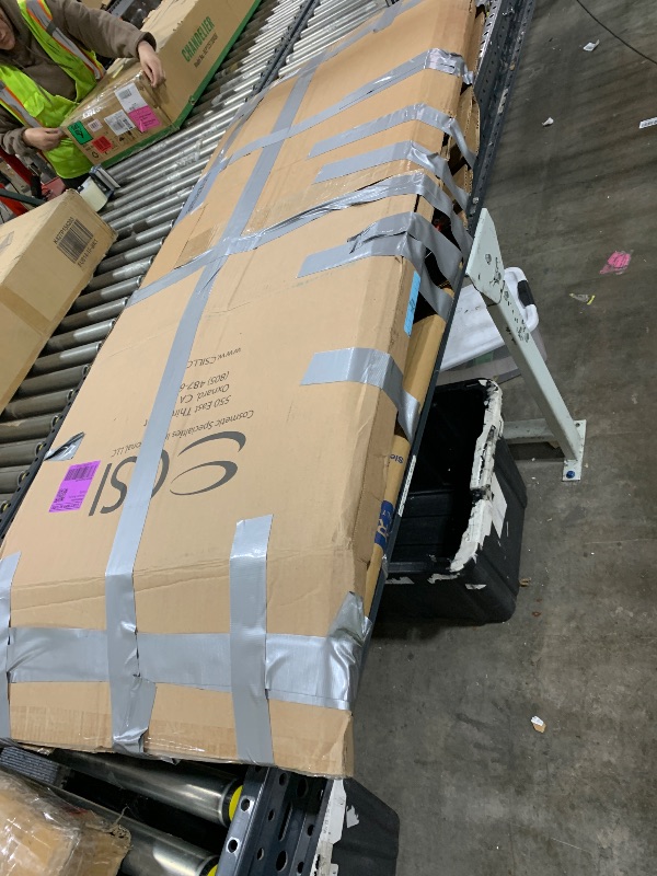 Photo 1 of 1 BOX NO CHAIRS Tribesigns 8FT Conference Table, 94.49 L x 47.24 W x 29.53 H Inches Large Meeting Podcast Table for 10 People, Business Style Wooden Training Table with Strong Metal Frame for Office Conference