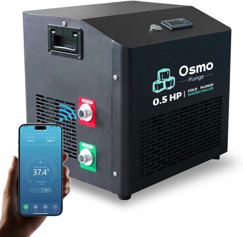 Photo 1 of 1/2 HP Ice Bath Chiller Cold Plunge Water Chiller for Home Use Compatible with Cold Tubs 1200W Fast Cooling, App-Enabled Temperature Control