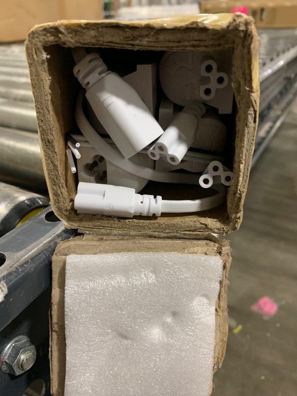 Photo 1 of (Pack of 4) Linkable LED Utility Shop Lights for Garage, 6FT, 60W, LED Tube Ceiling Light T8 Integrated Single Fixture, 6000K, 8000LM Daylight V Shape, Basement, Offices, Clear Lens, Plug and Play