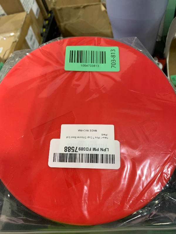 Photo 1 of 1 Pcs 7 Cup Red Silicone Bowl Lid fit Pyrex and Anchor Hocking Glass Bowls 7402-PC 7Cup, 7.28in diameter Lid(Red)