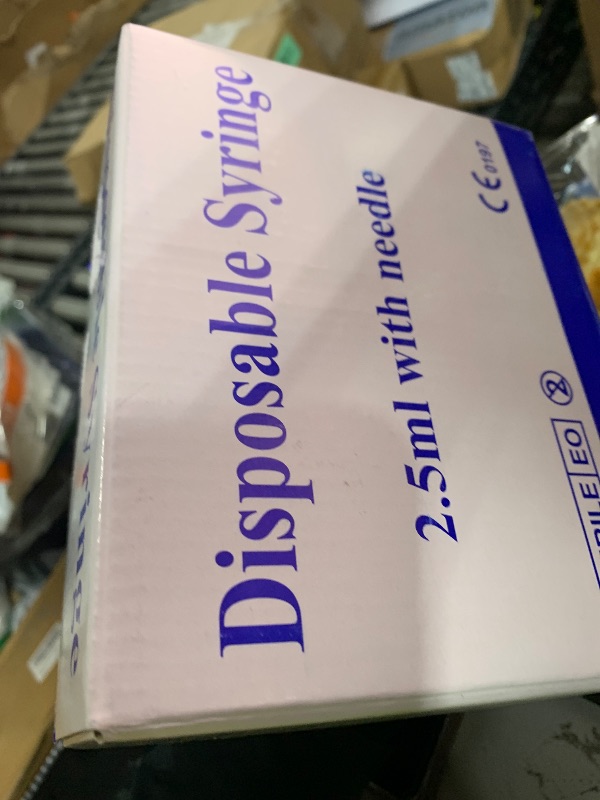Photo 1 of 100 Pack Disposable 2.5ml/cc Lab Syringes with 25Ga 1 Inch Needle Luer Lock, Individually Sealed Packed