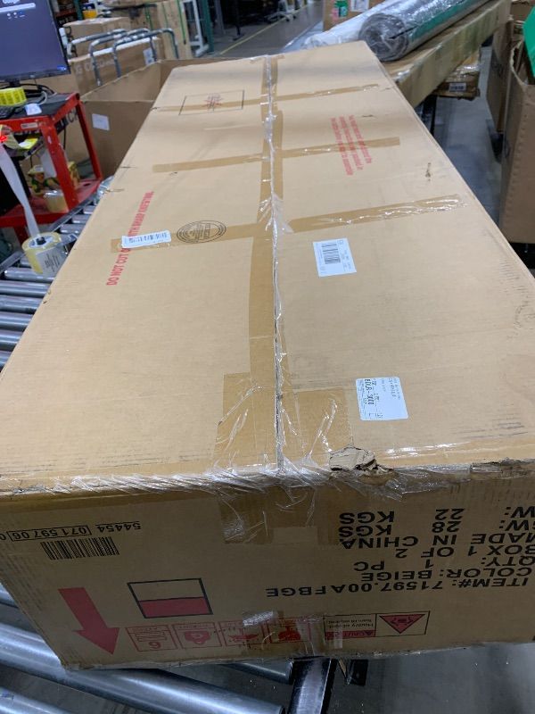 Photo 1 of INCOMPLETE - BOX 1 OF 2 ONLY - Merax Chesterfield Sofa, Retro Upholstered 6 Seater Rolled Arm Couch for Living Room Bedroom Office, Beige