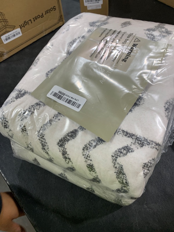 Photo 1 of Art&Tuft Area Rug 5x7, Super Soft Ultra-Thin Moroccan Washable Rugs 5x7, Anti-Slip Backing Rugs for Living Room, Foldable Geometric Machine Washable Area Rug(5'x7', Ivory)