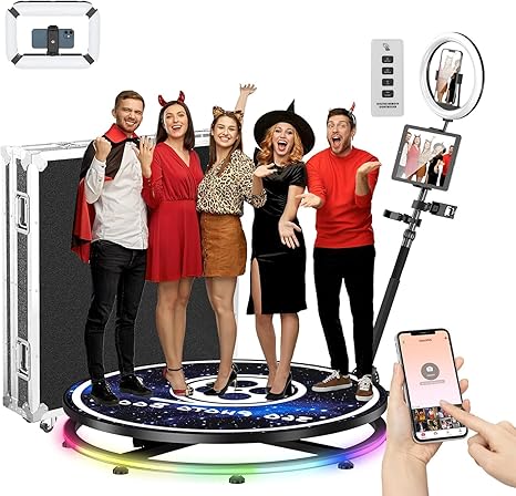 Photo 1 of **INCOMPLETE** 360 Photo Booth with Flight Case Extra Free Battery Pack+Power Bank+Ring Light+Free Custom Logo,YCKJNB 360 Photo Booth Machine with Software Wireless Control Automatic Spin for 5-7 People(39.4"/100CM)