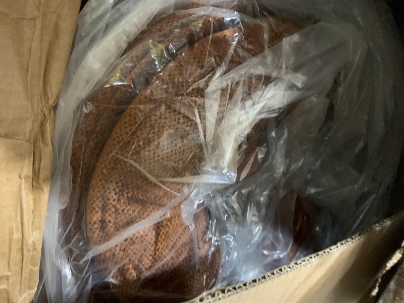 Photo 1 of Merax 59.8" Full-Compressed Round Chaise Sofa, Boneless Loaf Style Chenille Upholstered Sofa Bed with 8 Throw Pillows for Living Room, Orange