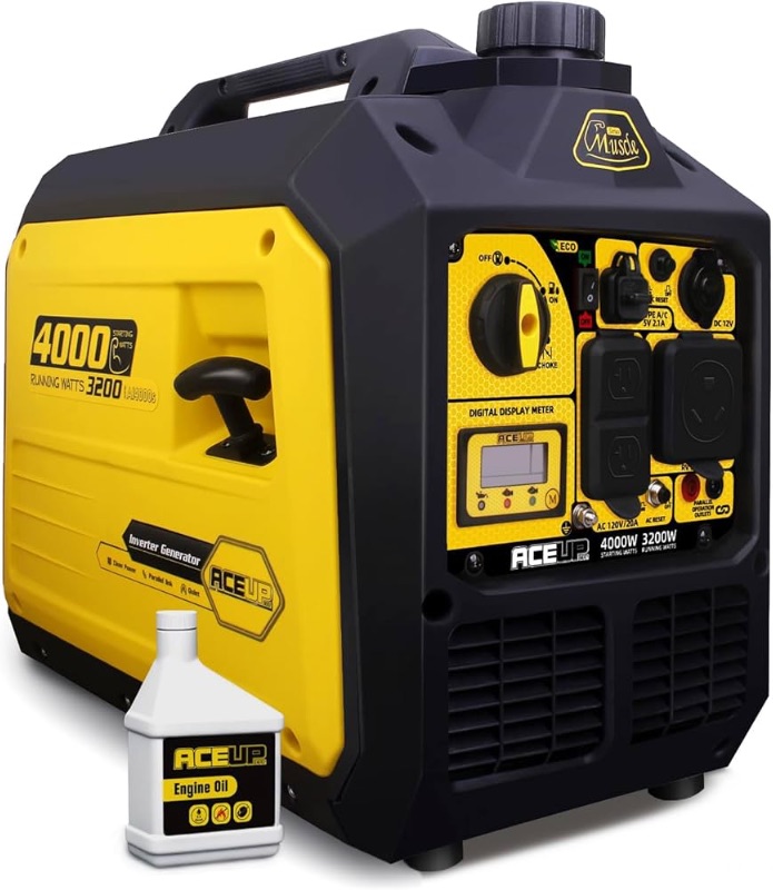 Photo 1 of **NONFUNCTIONAL FOR PARTS ONLY** Aceup Energy 4000 Watt Portable Generator, Gas Generator Quiet for Home, RV-Ready, EPA Compliant