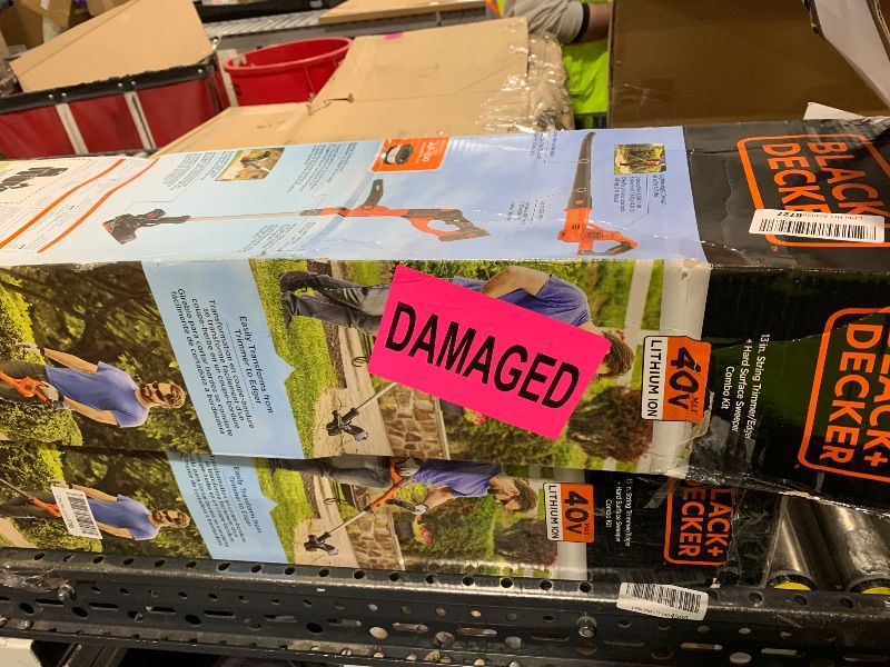 Photo 1 of BLACK+DECKER 40V Max Cordless Leaf Blower and Weed Eater Combo with Battery and Charger, String Trimmer and Weed Wacker with Automated Feed Spool (LCC340C)