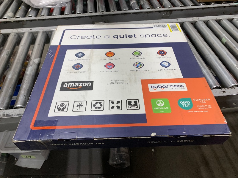 Photo 1 of BUBOS Large Acoustic Panels,6 Pack Wood-Pattern Printing Soundproof Wall Panels, Total Size 70.8 x 47.2 Inches Self-Adhesive Decorative Sound Absorbing Panels for Studio, Home,36-Cell Parquet Weave