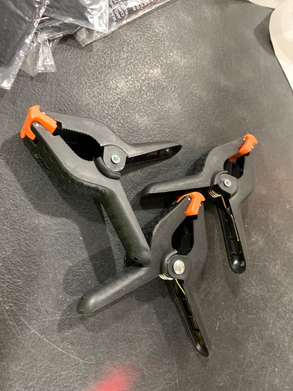 Photo 1 of 
3 Pack Spring Clamps, 6inch Plastic Clips, Backdrop Clips, Big Clamps Heavy Duty, Spring Clips for Crafts, Backdrop Stand, Woodworking, Photography Studios (Black)