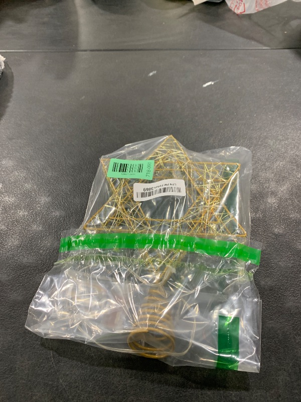 Photo 1 of 11 Inch Christmas Tree Star Topper 3AA Battery Powered Christmas Tree Topper Lighted, Gold Iron Christmas Tree Star Topper with 20LED Lights, for Christmas, Party & Home(Warm Light)