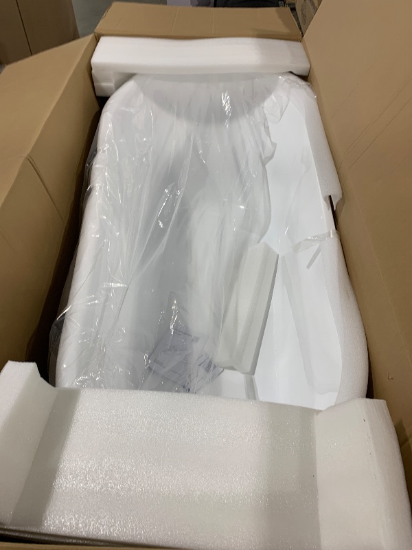 Photo 1 of Garvee SZ2 67" Freestanding Soaking Tub in Sloped Lumbar Support Design with Chrome Overflow and Drain