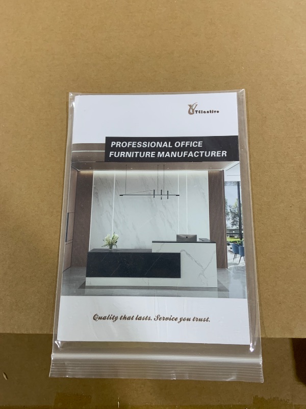 Photo 1 of YTElantivo L-Shaped Reception Desk with Counter and Lockable Drawers and Storage,Modern Front Desk Reception Counter for Checkout, Lobby, Beauty Salon