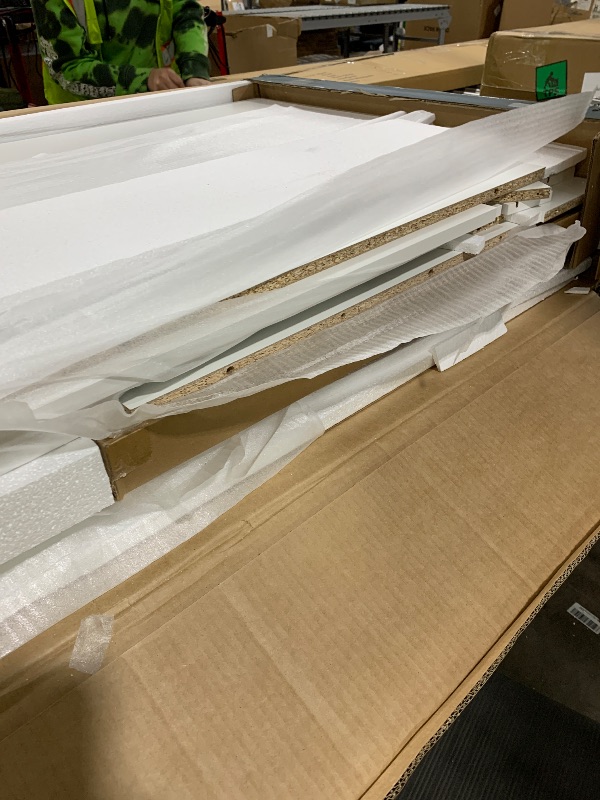 Photo 1 of 1-Door White Makeup Vanity Dressing Table with Adjustable Mirror