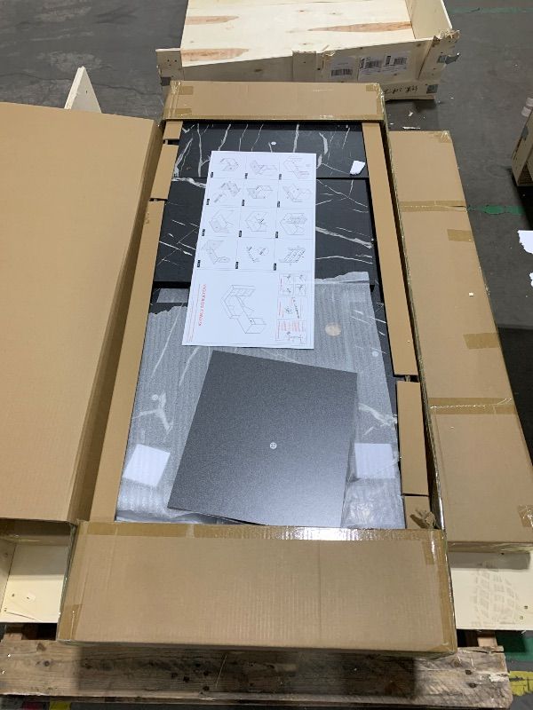 Photo 1 of YTElantivo Modern L-Shaped Reception Desk - Large Wooden Commercial Reception Desk with Counter, Lockable Drawers and Door Cabinet