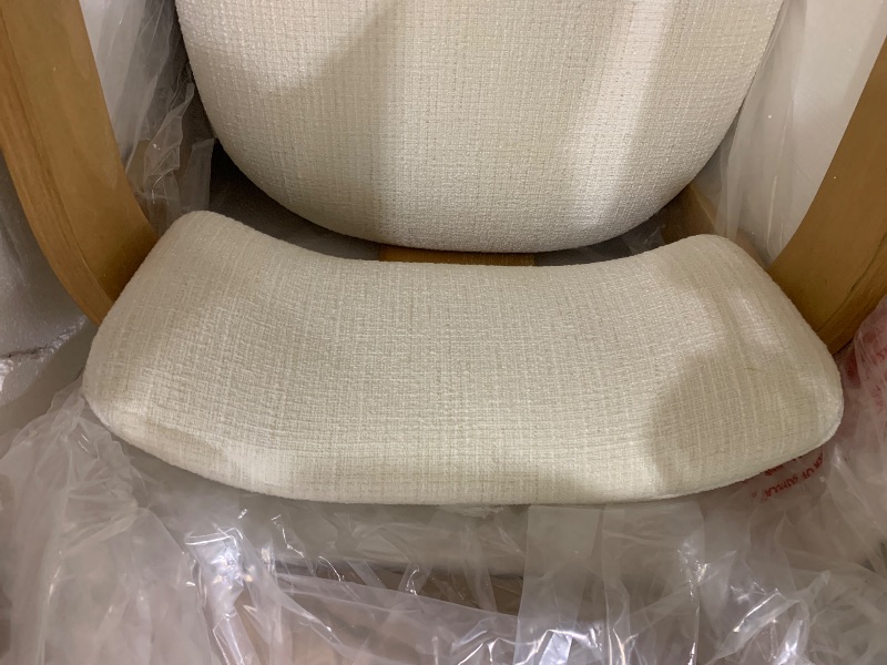 Photo 1 of Meridian Furniture 11091Beige-C Sacha Collection Art Deco Dining Chair, Textured Fabric, Two Tone Weave, Solid Fluted Wood, Natural Finish, 22.5" W x 22" D x 31" H, Set of 2