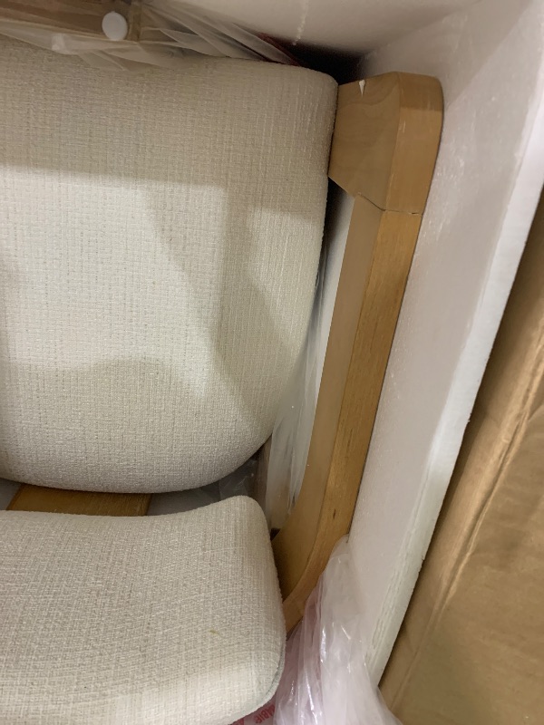 Photo 1 of Meridian Furniture 11091Beige-C Sacha Collection Art Deco Dining Chair, Textured Fabric, Two Tone Weave, Solid Fluted Wood, Natural Finish, 22.5" W x 22" D x 31" H, Set of 2