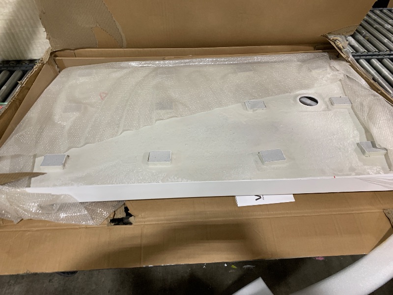 Photo 1 of Shower Pan, 60? L x 36? W Single Threshold Shower Base, Rectangle Acrylic & PVC Showering Base in White, Slip-Resistant Showering Pan Bases with Drain & Cover for Bathroom, Left Drain